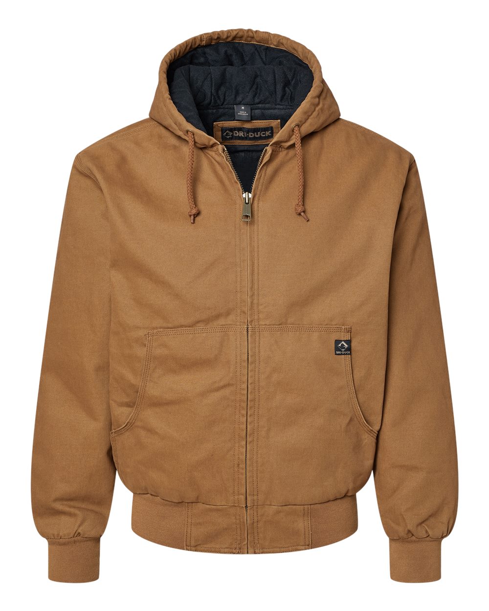 Front View of Saddle Cheyenne Boulder Cloth™ Hooded Jacket with Tricot Quilt Lining - 5020