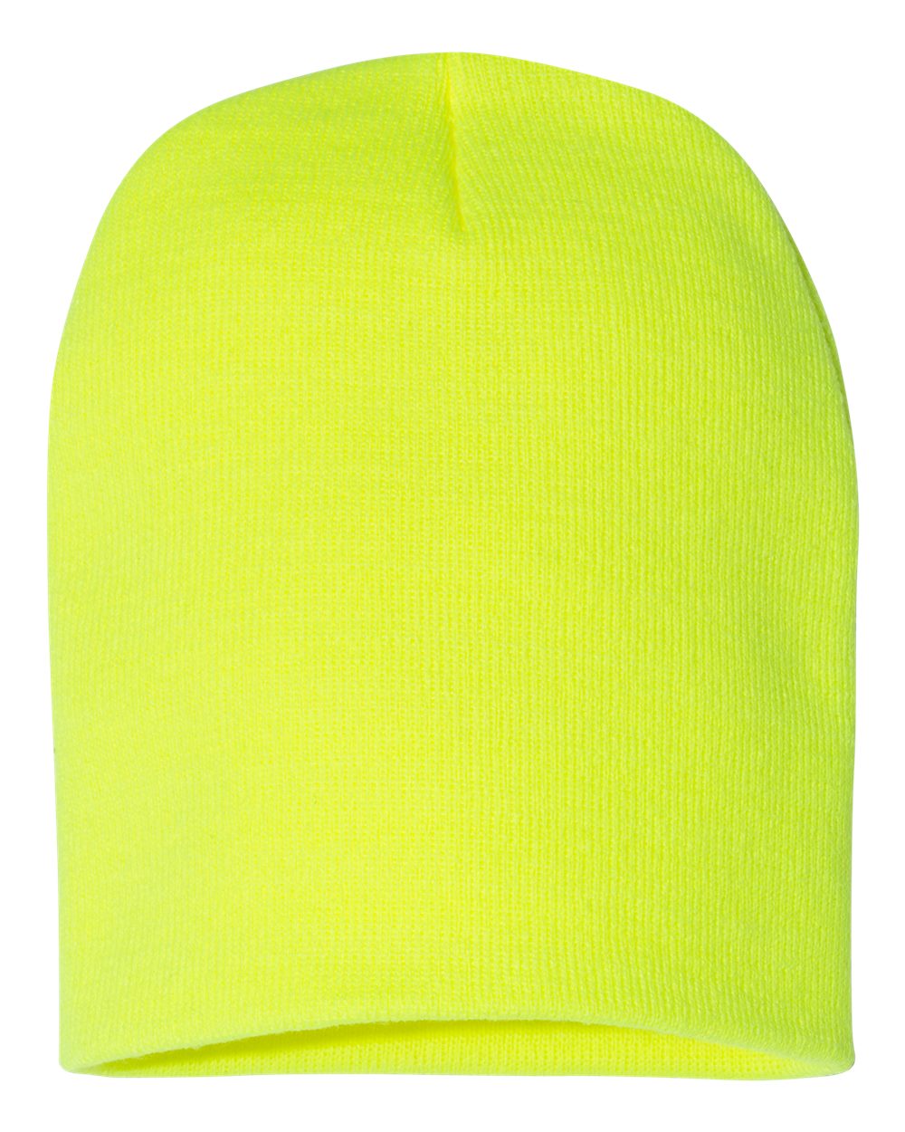 Front View of Safety Yellow 8 1/2" Beanie - 1500KC