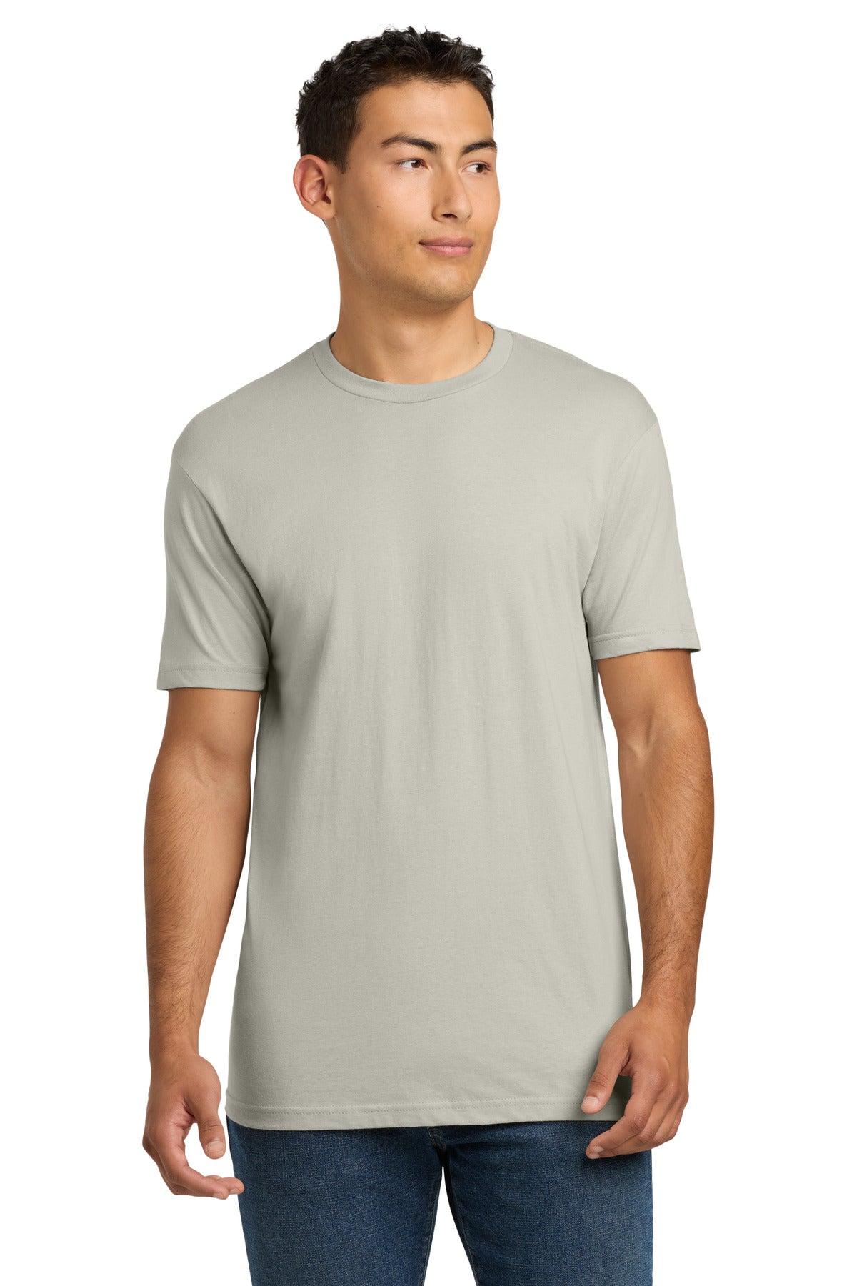 Front View of Sand Next Level Apparel Adult Cotton Tee. NL3600