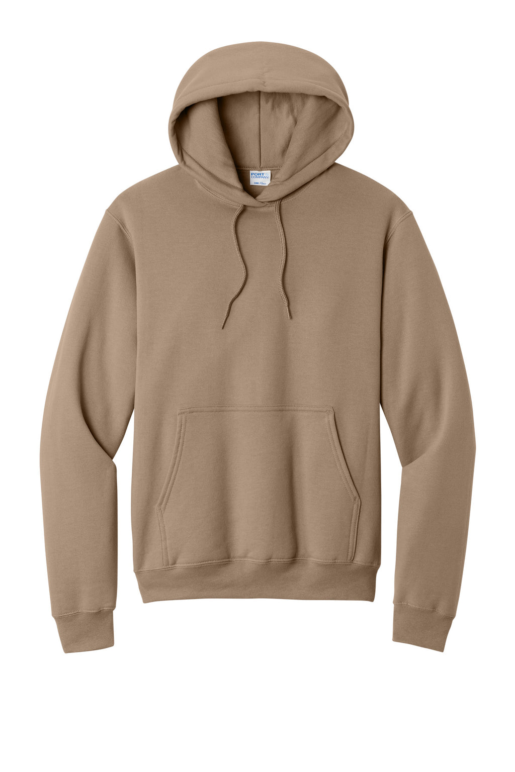 Front View of Sand Port & Co Core Fleece Pullover Hooded Sweatshirt. PC78H