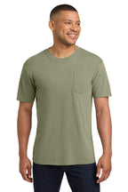 Front View of Sandstone COMFORT COLORS Heavyweight Ring Spun Pocket Tee. 6030