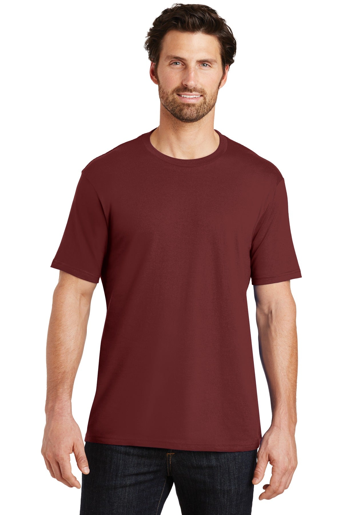 Front View of Sangria District Perfect Weight Tee. DT104