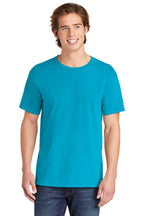 Front View of Sapphire COMFORT COLORS Heavyweight Ring Spun Tee. 1717