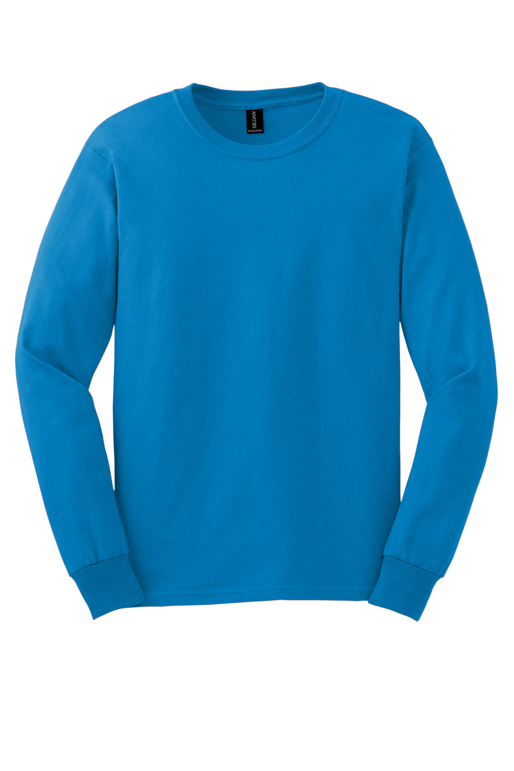 Front View of Sapphire Gildan - Ultra Cotton 100% US Cotton Long Sleeve T-Shirt. G2400