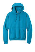 Front View of Sapphire Port & Co Core Fleece Pullover Hooded Sweatshirt. PC78H