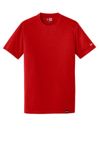 Front View of Scarlet New Era Heritage Blend Crew Tee. NEA100
