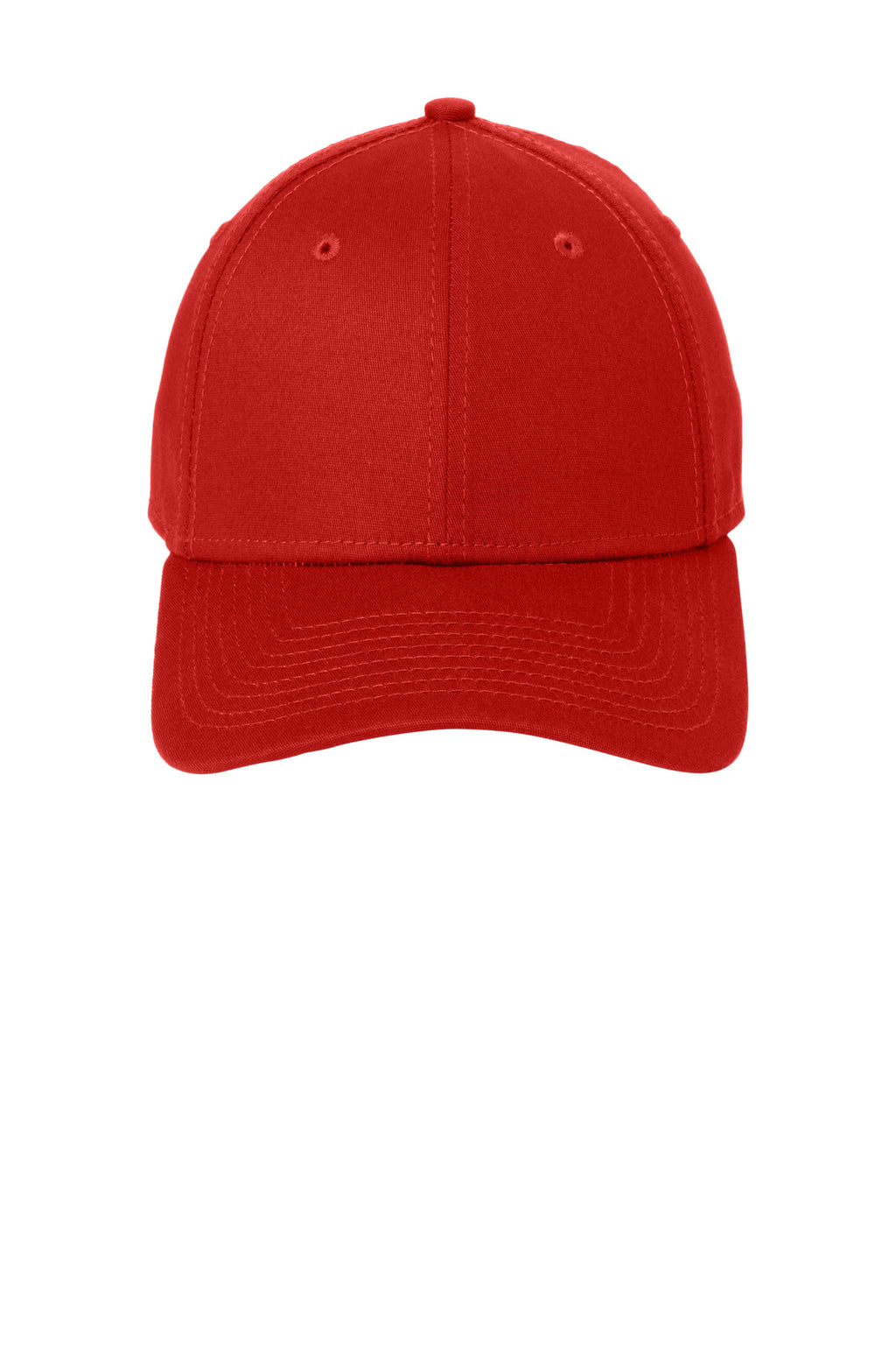 Front View of Scarlet Red New Era - Structured Stretch Cotton Cap. NE1000