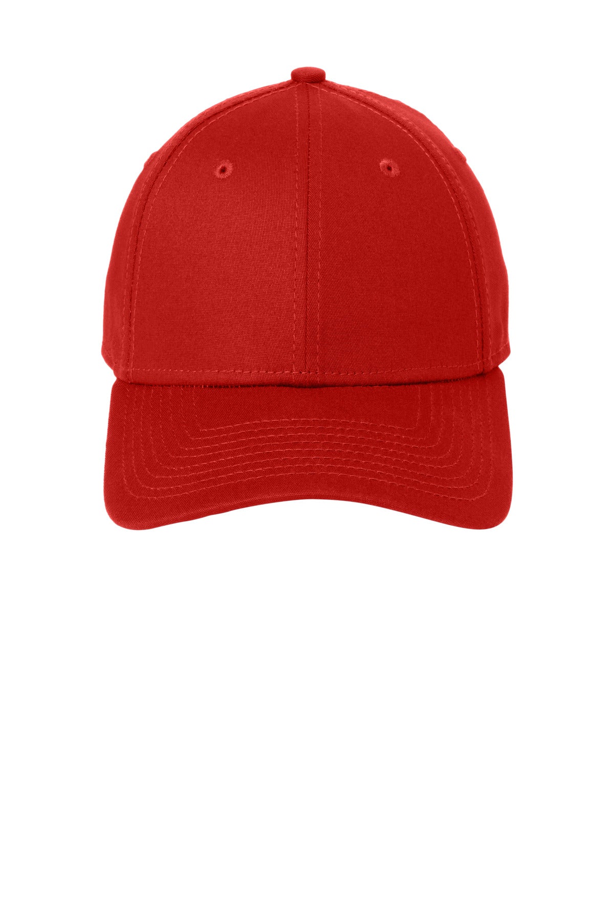 Front View of Scarlet Red New Era - Structured Stretch Cotton Cap. NE1000