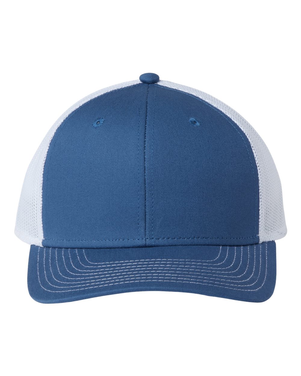 Front View of Sea Blue/ White Everyday Trucker Cap - GB452E
