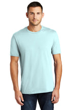 Front View of Seaglass Blue District Perfect Weight Tee. DT104