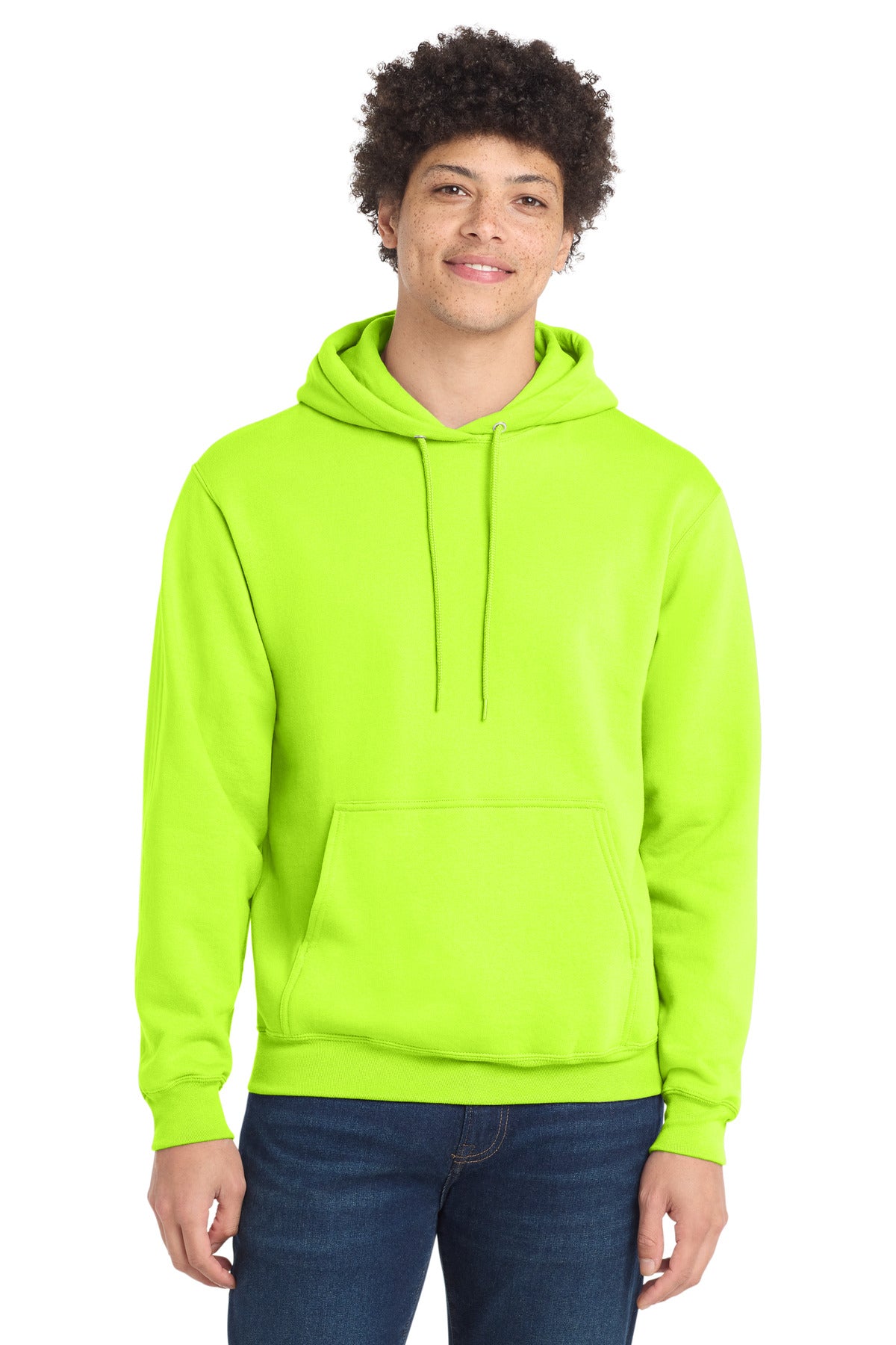 Front View of SGreen Port & Co Core Fleece Pullover Hooded Sweatshirt. PC78H
