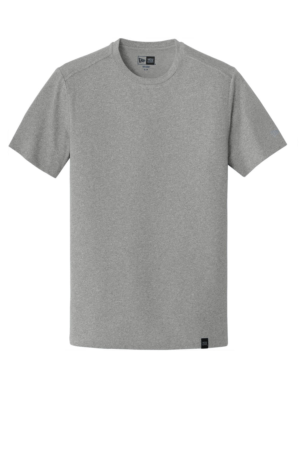 Front View of Shadow Grey He New Era Heritage Blend Crew Tee. NEA100