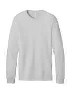 Front View of Silver BELLA+CANVAS Unisex Jersey Long Sleeve Tee. BC3501