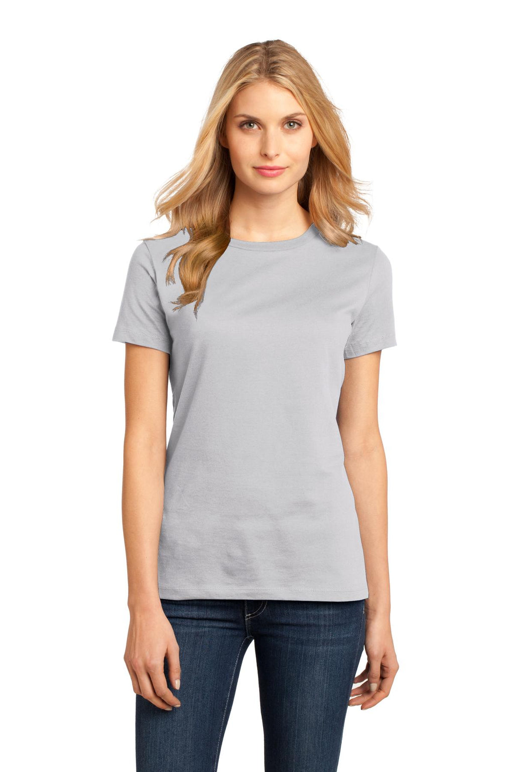 Front View of Silver District Women's Perfect Weight Tee. DM104L