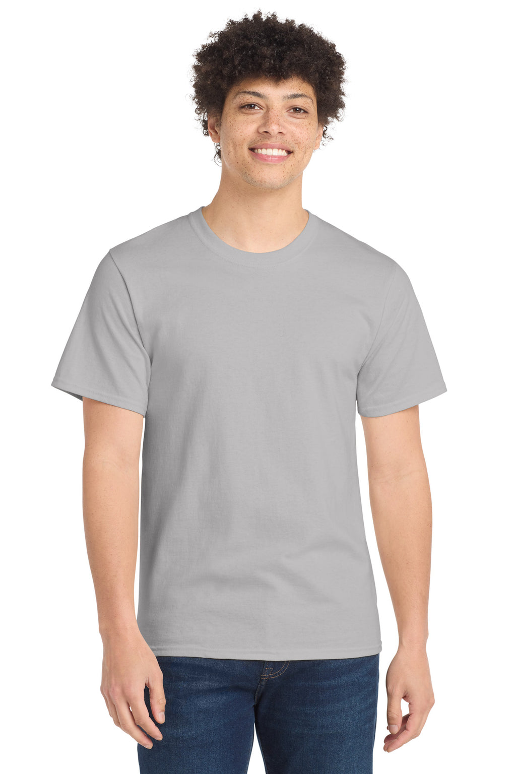 Front View of Silver Port & Co Essential Tee. PC61