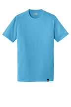Front View of Sky Blue New Era Heritage Blend Crew Tee. NEA100