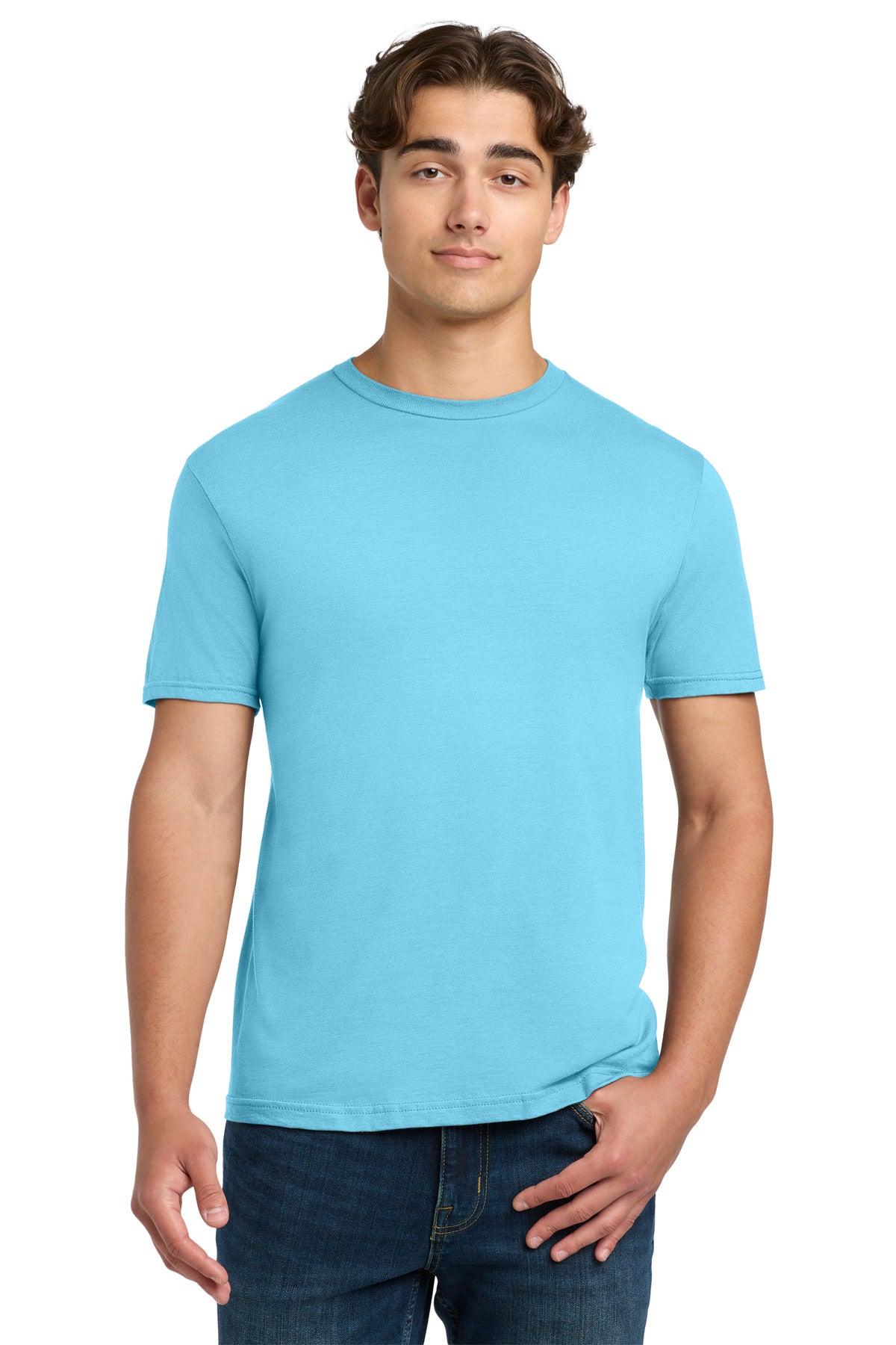 Front View of Sky Gildan Softstyle T-Shirt. 64000