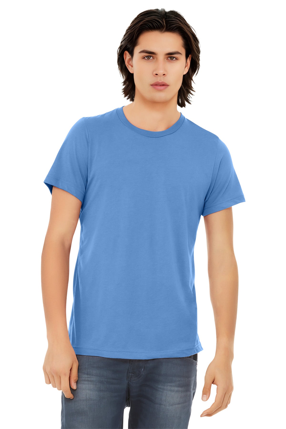 Front View of SldCarBlTb BELLA+CANVAS Unisex Triblend Short Sleeve Tee. BC3413