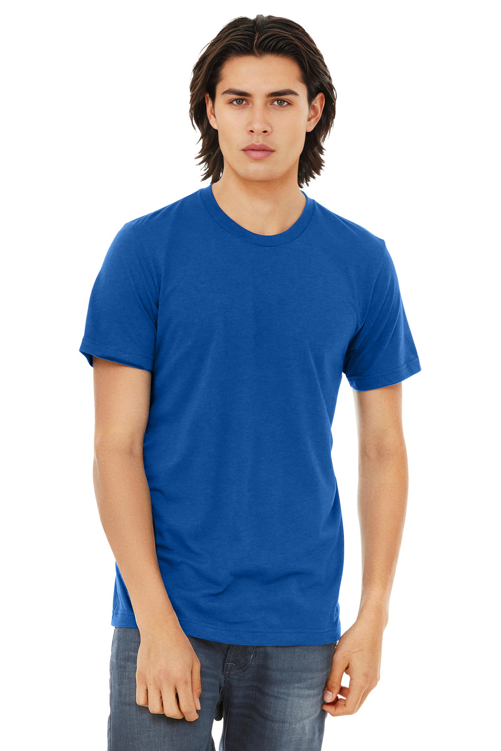 Front View of SldTrRylTb BELLA+CANVAS Unisex Triblend Short Sleeve Tee. BC3413