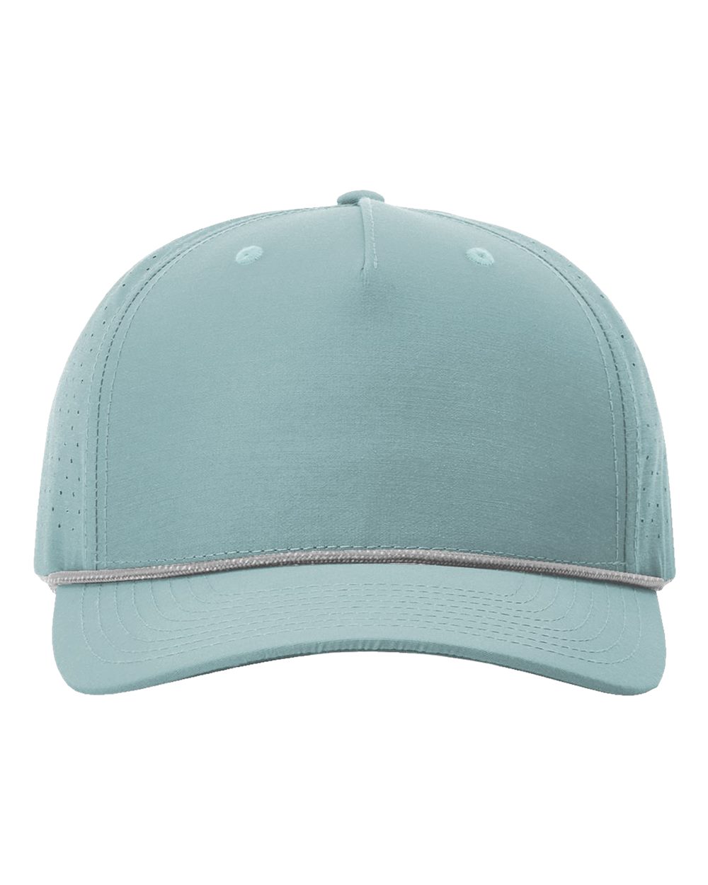 Front View of Smoke Blue/ Grey-White Laser Perf Performance Rope Cap - 355