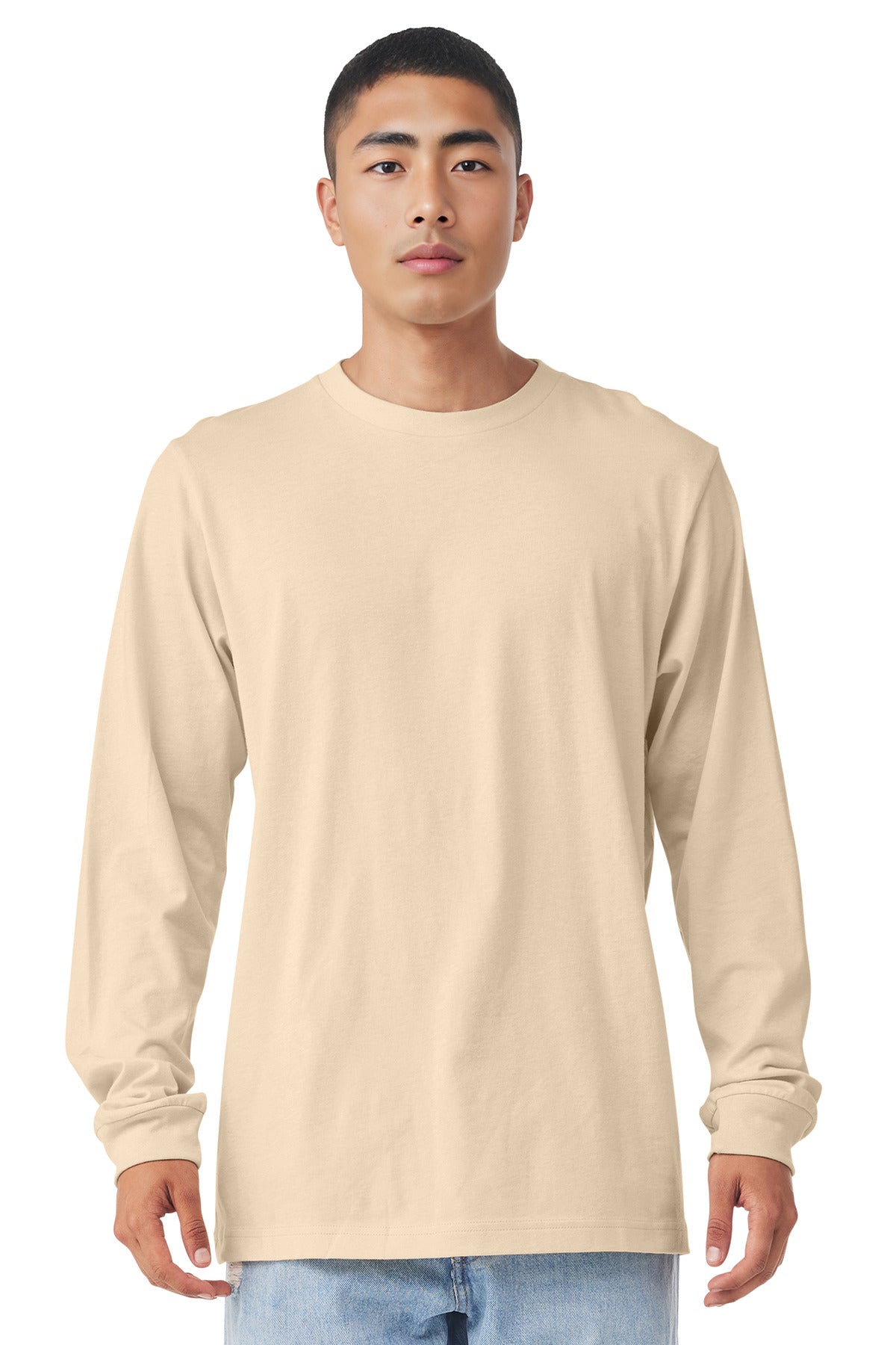 Front View of SoftCream BELLA+CANVAS Unisex Jersey Long Sleeve Tee. BC3501