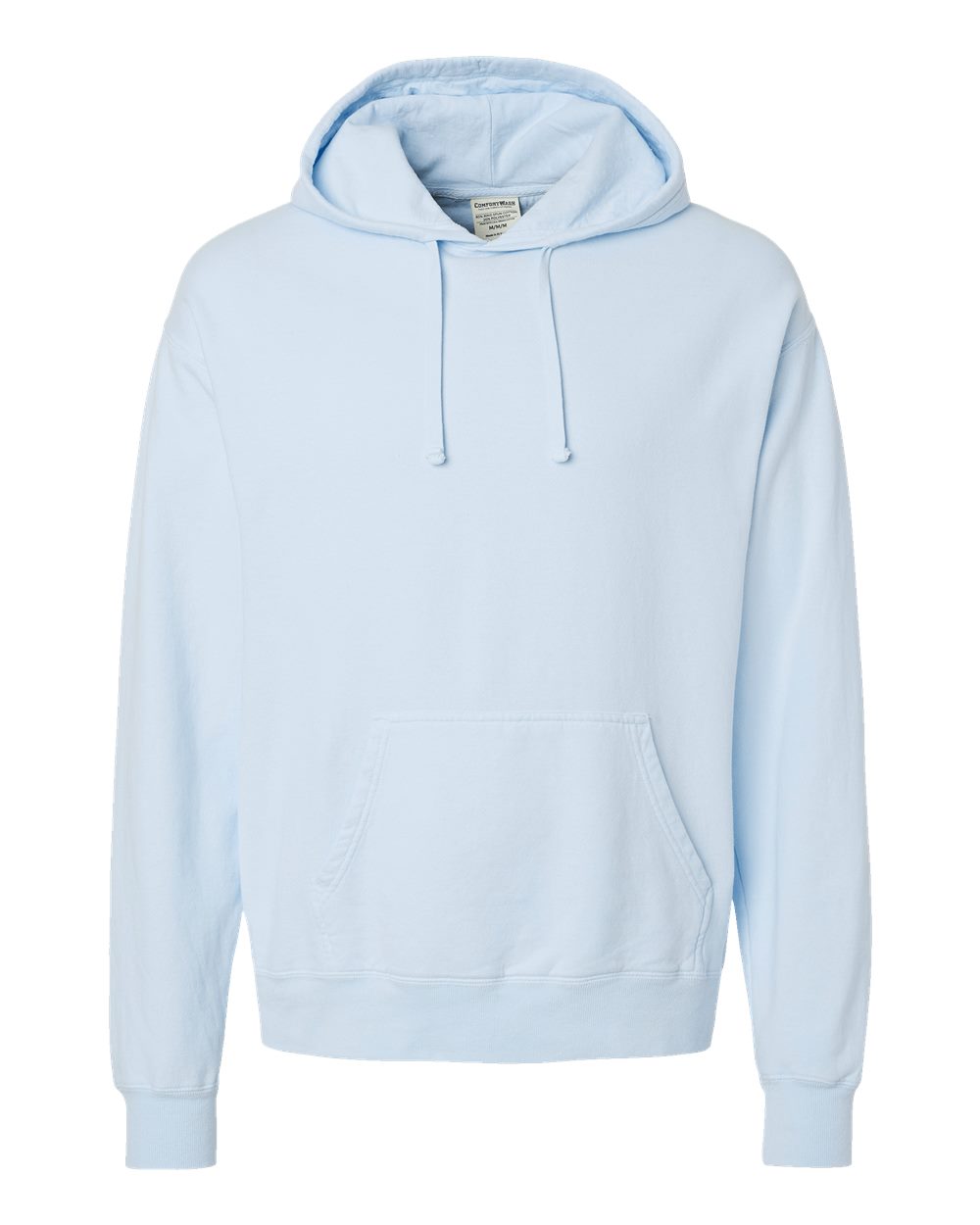 Front View of Soothing Blue Garment-Dyed Hooded Sweatshirt - GDH450