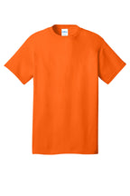 Front View of SOrange Port & Co Core Cotton Tee. PC54