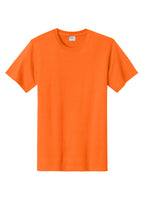 Front View of SOrange Port & Co Essential Tee. PC61