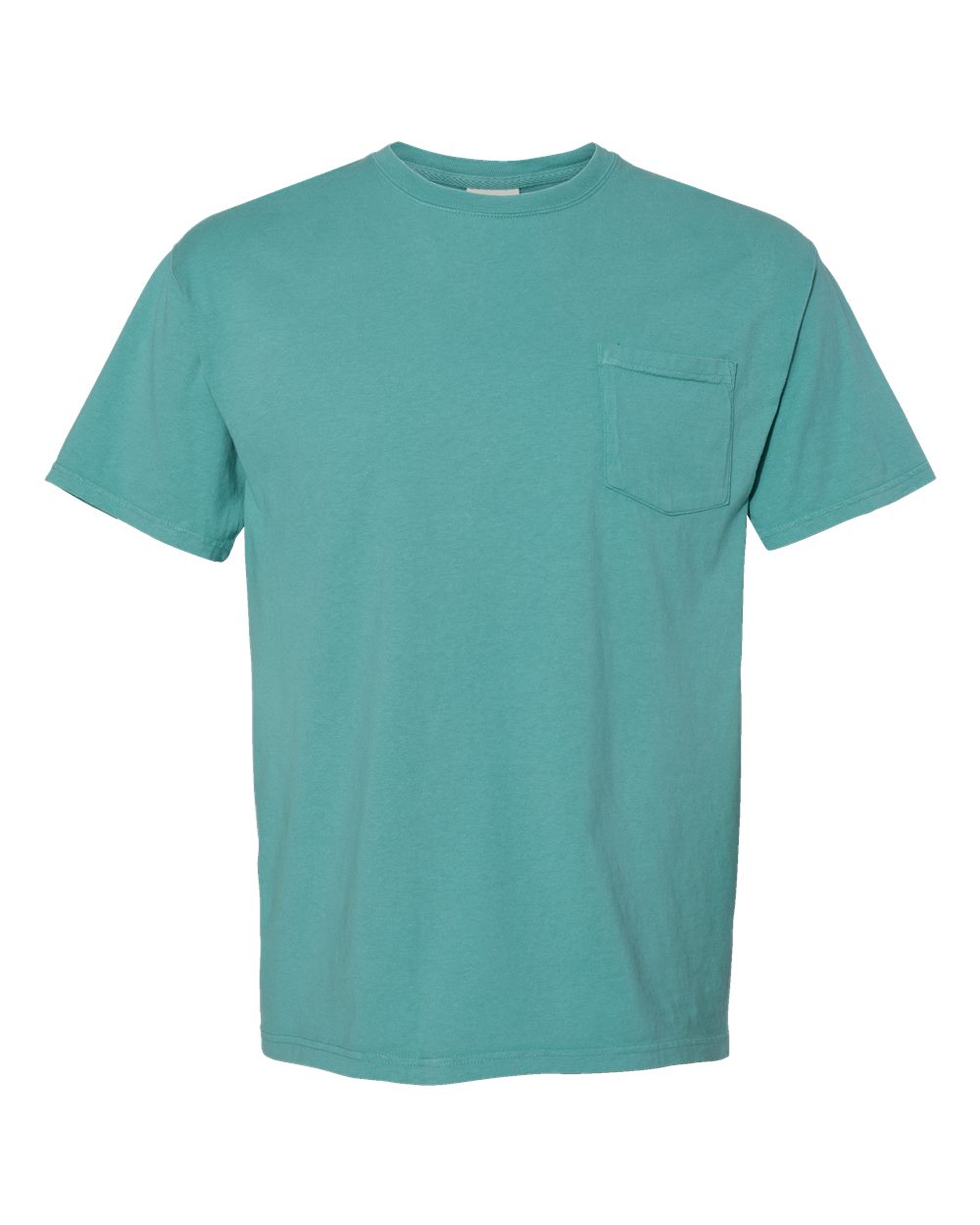 Front View of Spanish Moss Garment-Dyed Pocket T-Shirt - GDH150