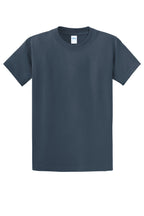 Front View of Steel Blue Port & Co Essential Tee. PC61