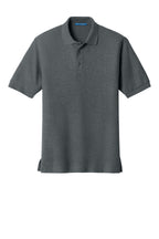 Front View of Steel Grey Port Authority Silk Touch Polo K500