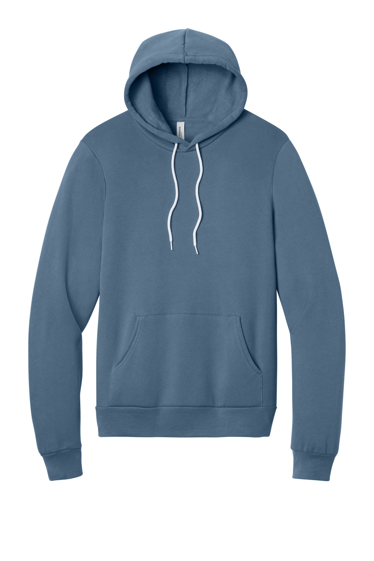 Front View of SteelBlue BELLA+CANVAS Unisex Sponge Fleece Pullover Hoodie. BC3719