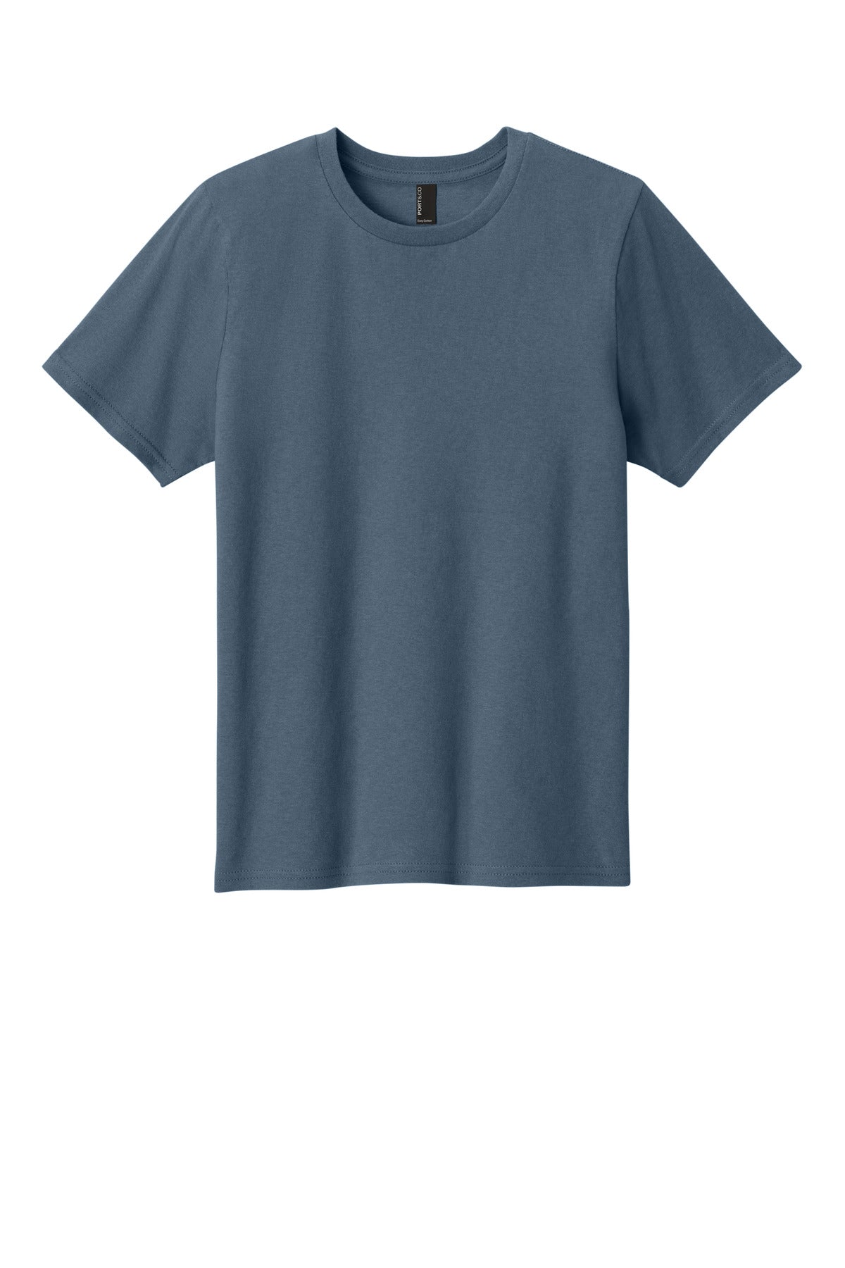 Front View of SteelBlue Port & Co Youth Easy Cotton Tee PC43Y