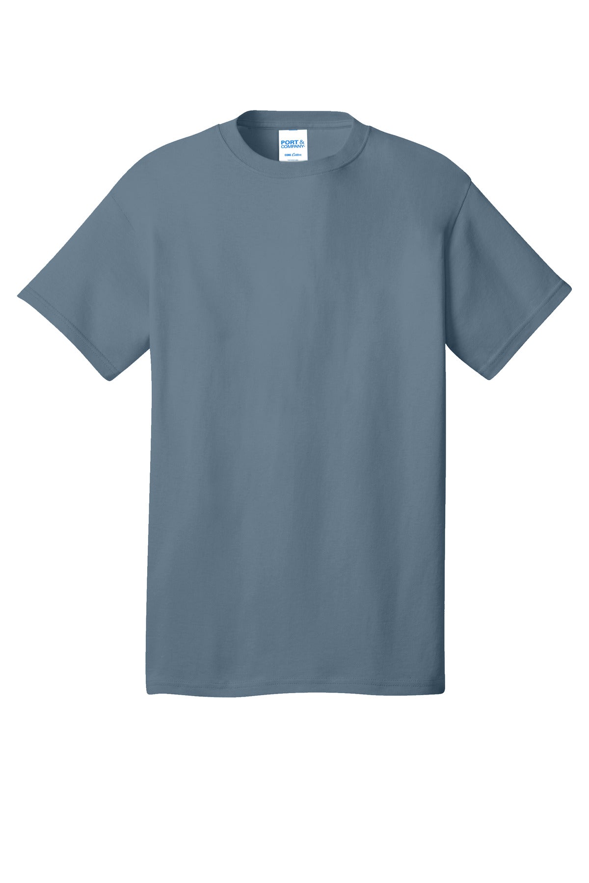 Front View of StnwshdBl Port & Co Core Cotton Tee. PC54
