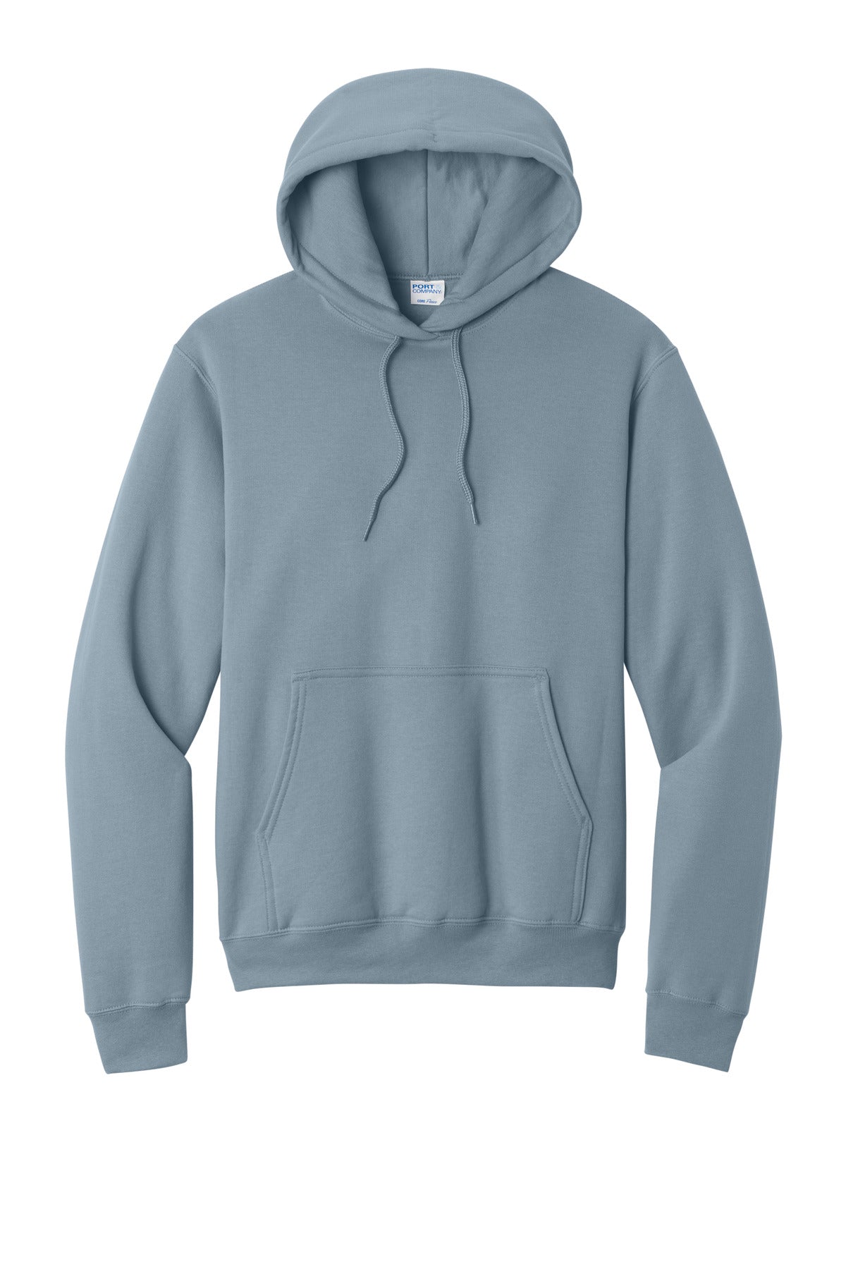 Front View of StnwshdBl Port & Co Core Fleece Pullover Hooded Sweatshirt. PC78H