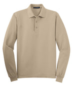 Front View of Stone Port Authority Silk Touch Long Sleeve Polo. K500LS