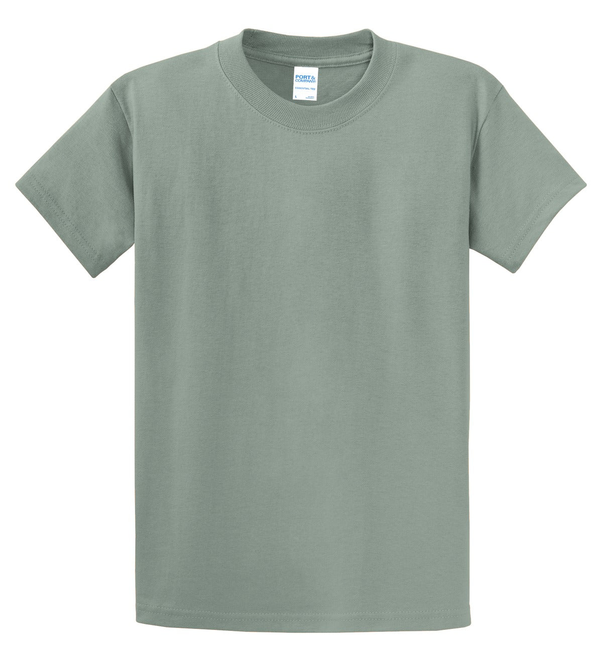Front View of Stonewash Gree Port & Co Essential Tee. PC61