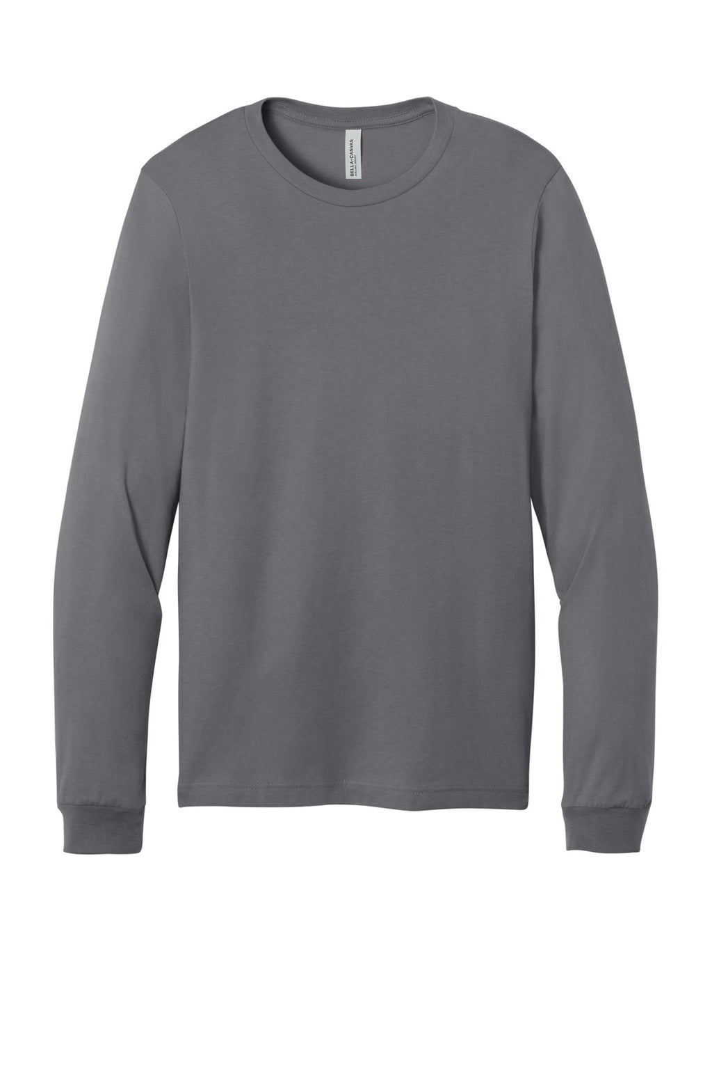Front View of Storm BELLA+CANVAS Unisex Jersey Long Sleeve Tee. BC3501