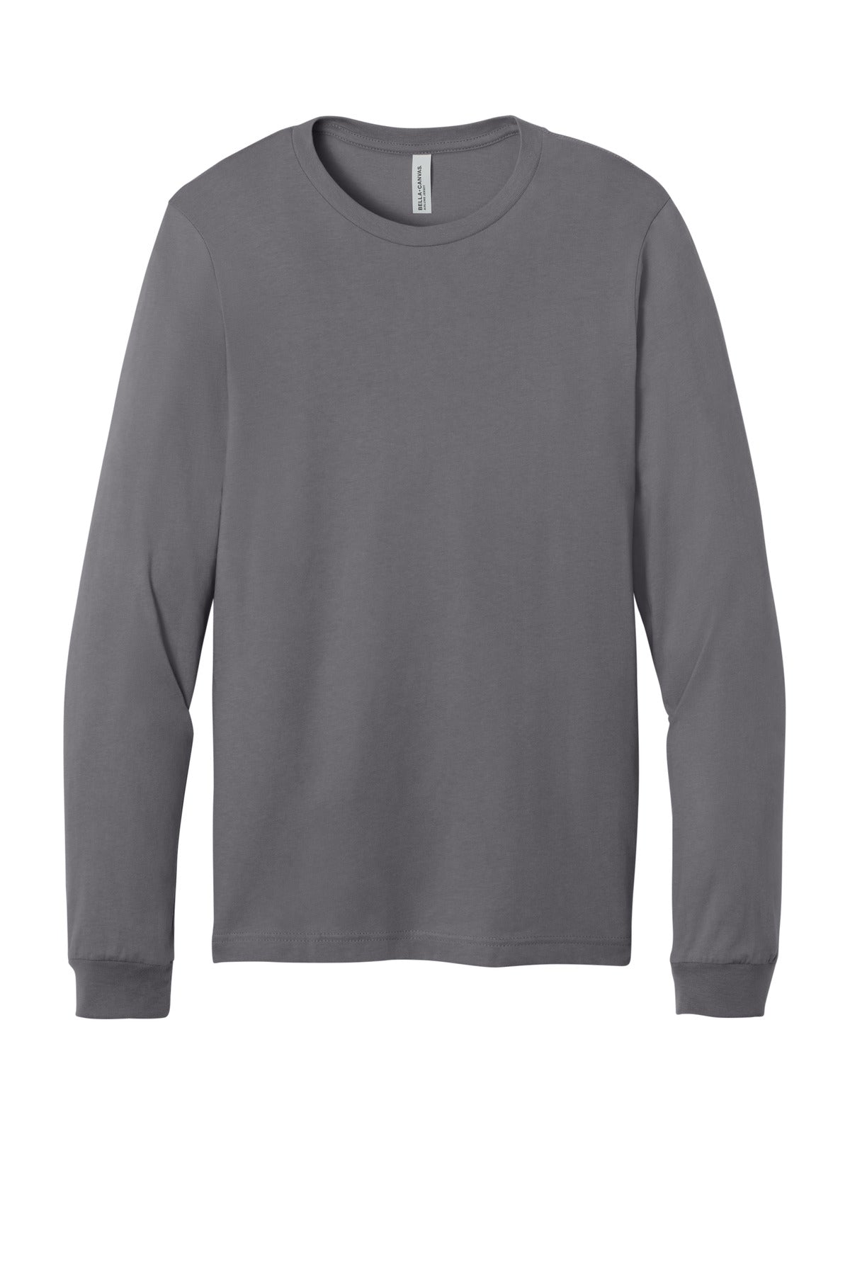 Front View of Storm BELLA+CANVAS Unisex Jersey Long Sleeve Tee. BC3501