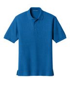 Front View of Strong Blue Port Authority Silk Touch Polo K500
