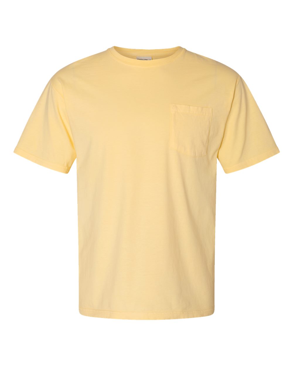 Front View of Summer Squash Yellow Garment-Dyed Pocket T-Shirt - GDH150