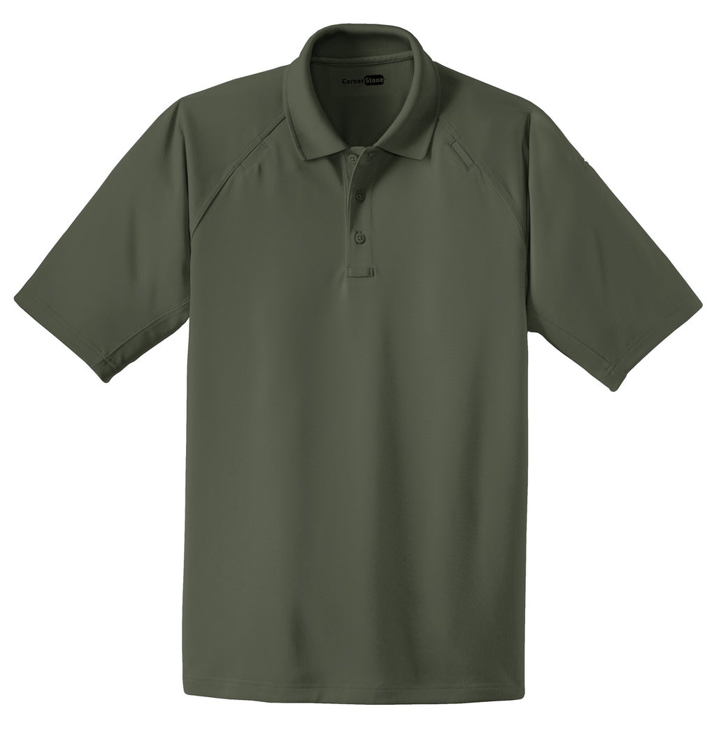 Front View of Tactical Green CornerStone - Select Snag-Proof Tactical Polo. CS410