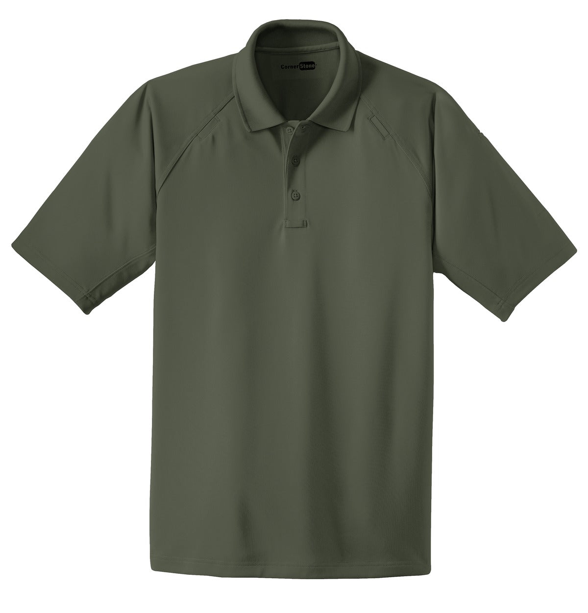 Front View of Tactical Green CornerStone - Select Snag-Proof Tactical Polo. CS410