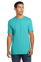 Front View of TahitiBlue Next Level Apparel Adult Cotton Tee. NL3600