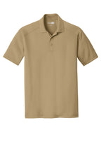 Front View of Tan CornerStone Select Lightweight Snag-Proof Polo. CS418