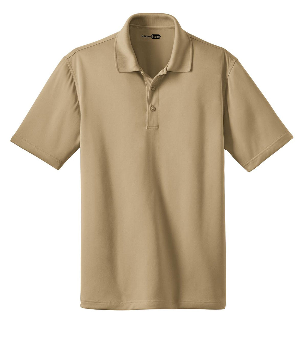 Front View of Tan CornerStone - Select Snag-Proof Polo. CS412