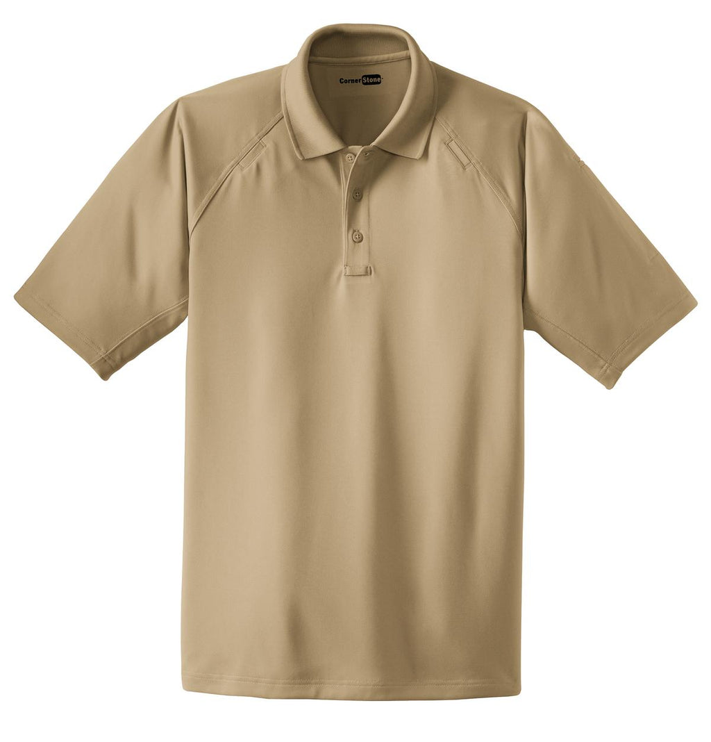 Front View of Tan CornerStone - Select Snag-Proof Tactical Polo. CS410