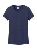 Front View of Tanzanite District Women's Perfect Weight Tee. DM104L