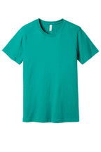 Front View of Teal BELLA+CANVAS Unisex Jersey Short Sleeve Tee. BC3001