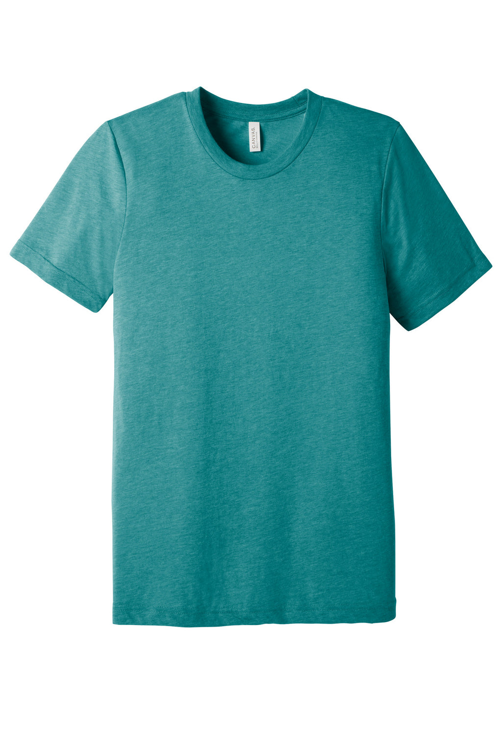 Front View of Teal TB BELLA+CANVAS Unisex Triblend Short Sleeve Tee. BC3413